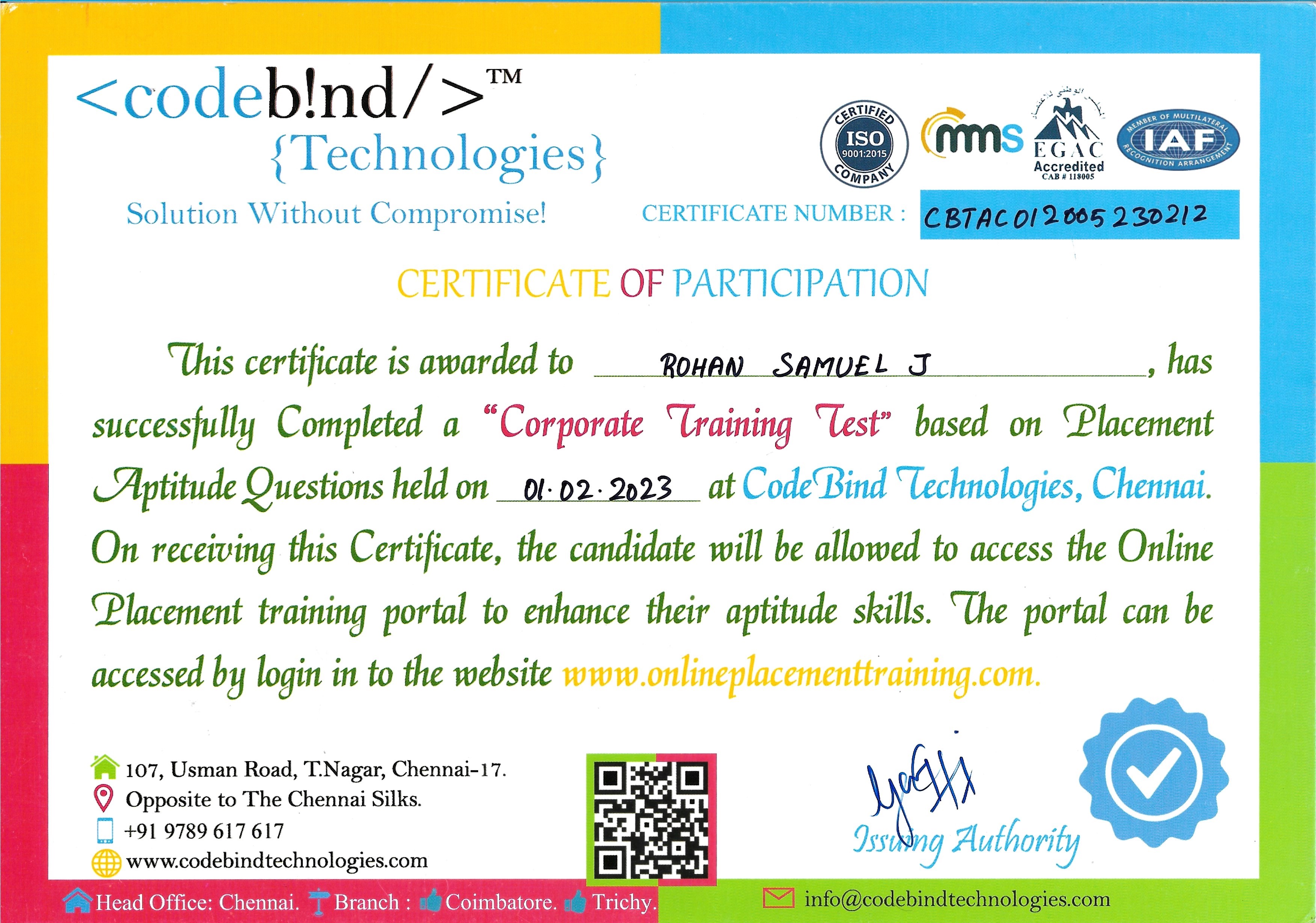 Placement Aptitude Corporate Training Test